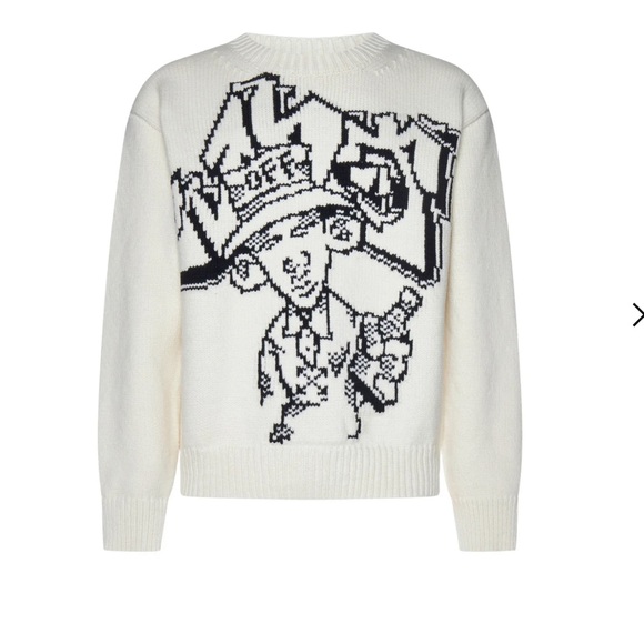 NWT Off-White Logo Intarsia Long-Sleeved Jumper - Picture 3 of 17